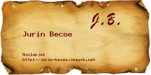 Jurin Becse névjegykártya
